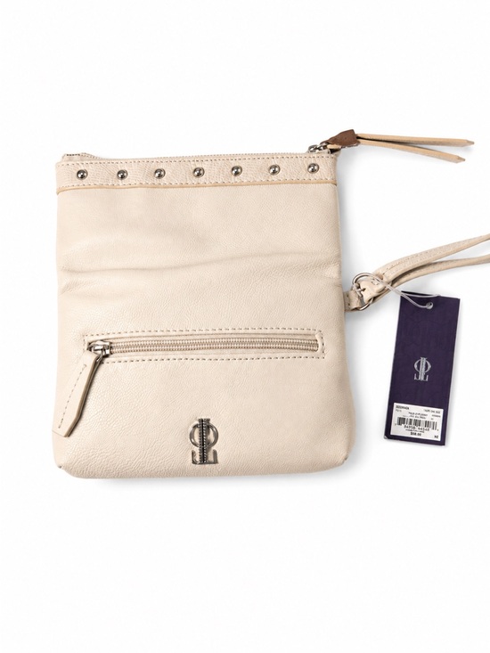 Jennifer Lopez Handbags - Jennifer Lopez Cream Leather Wristlet Bag with Stud Accents